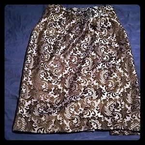 Black and silver knee length skirt